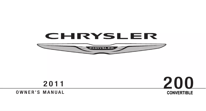 Página 1 del manual Manual de usuario Chrysler 200 convertible (2011)