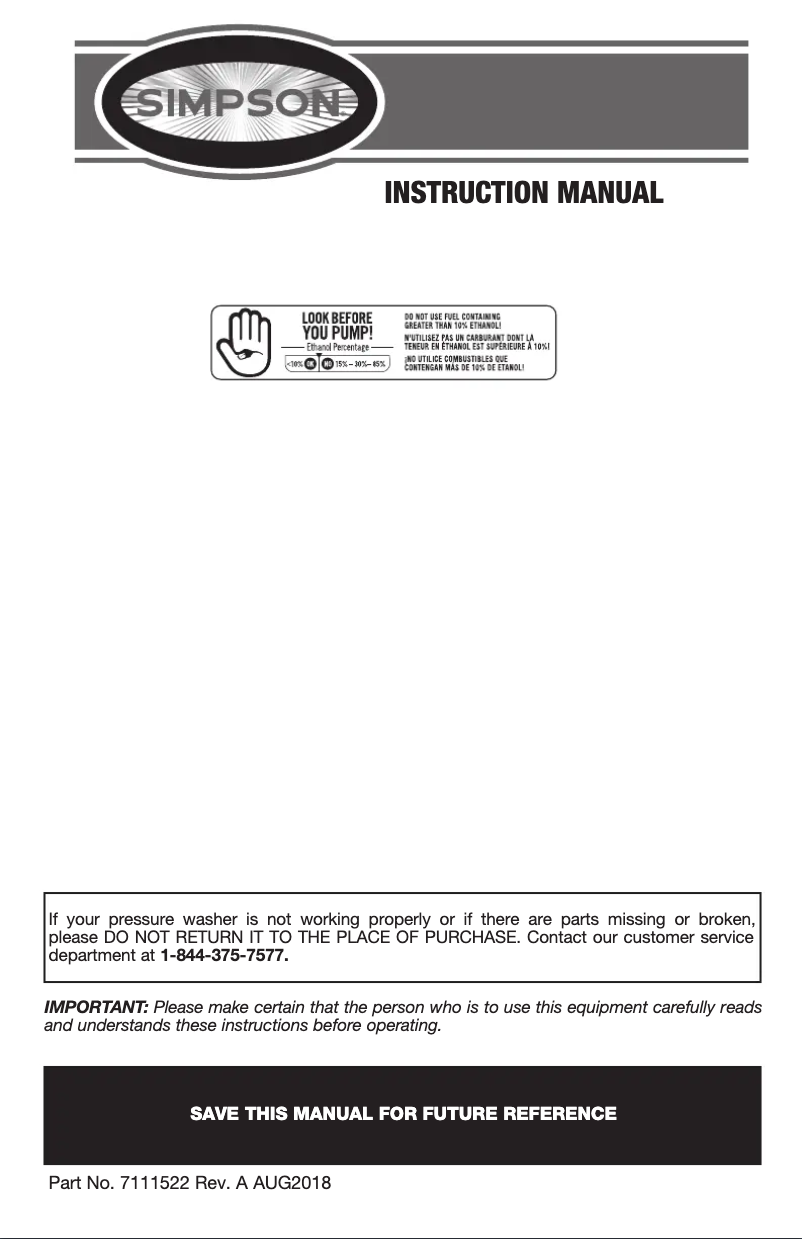 Image de la première page du manuel de l'appareil Super Brute SB4066