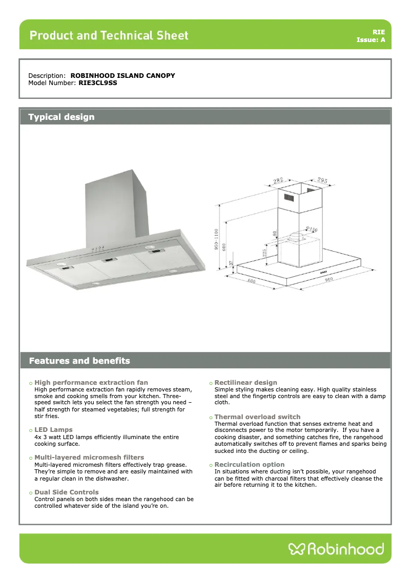 Image de la première page du manuel de l'appareil RIE3CL9SS
