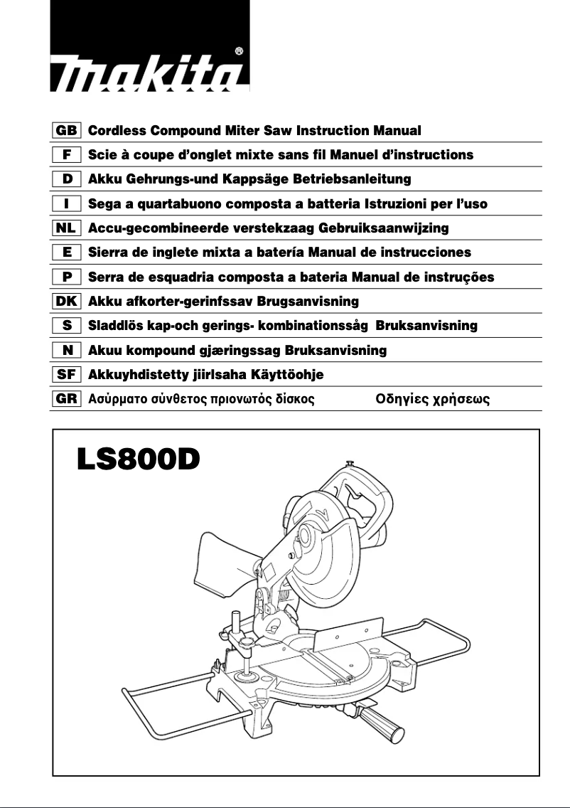 Page 1 de la notice Manuel utilisateur Makita LS800D