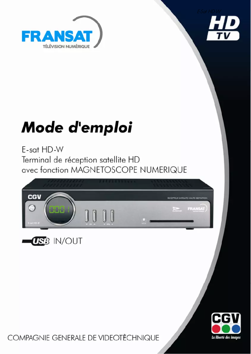 Image de la première page du manuel de l'appareil E-Sat HD-W