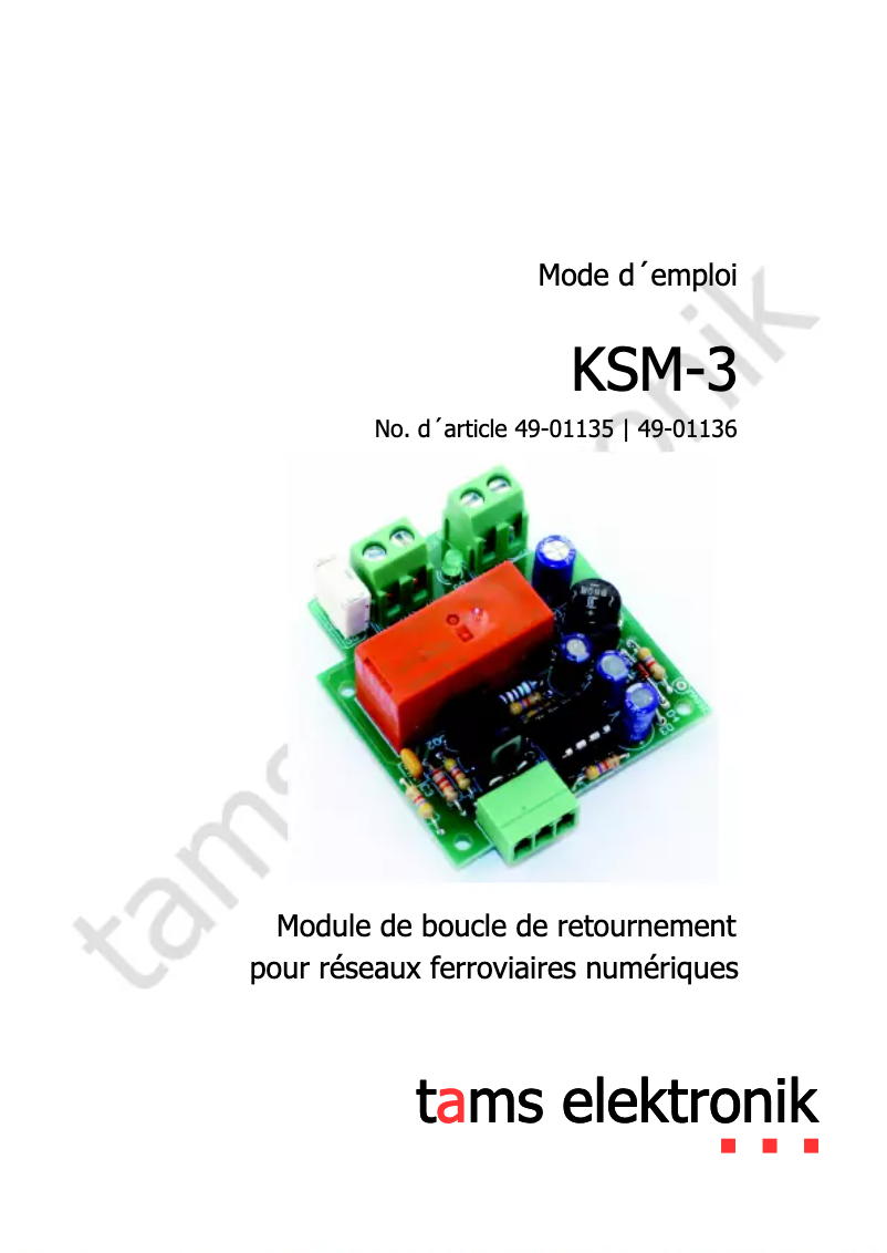 Image de la première page du manuel de l'appareil KSM-3