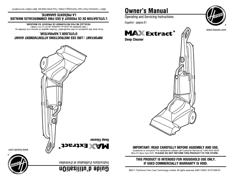 Página 1 del manual Manual de usuario Hoover Max Extract 77 SpinScrub