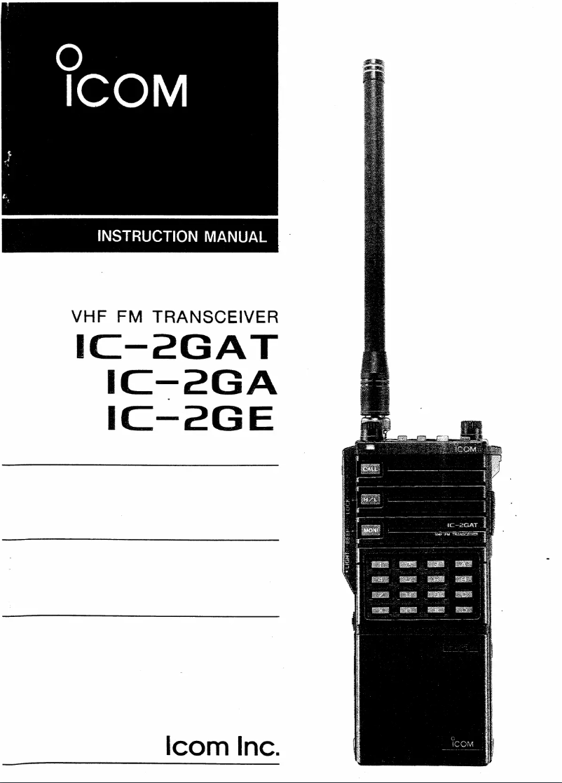 Page 1 de la notice Manuel utilisateur ICOM IC-2GAT
