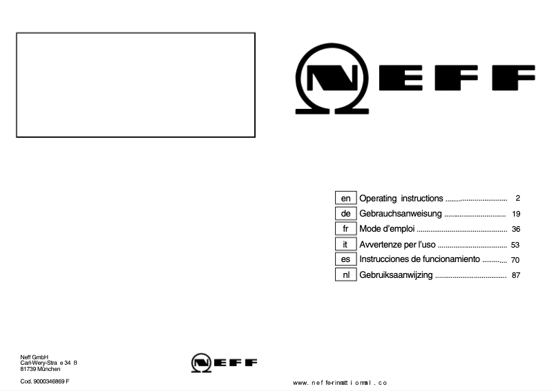 Page n°1 - Manuel utilisateur Neff T 66S66 NO