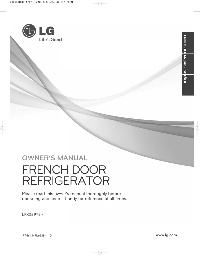 Page n°1 - Manuel utilisateur LG GR-L28ANSPP