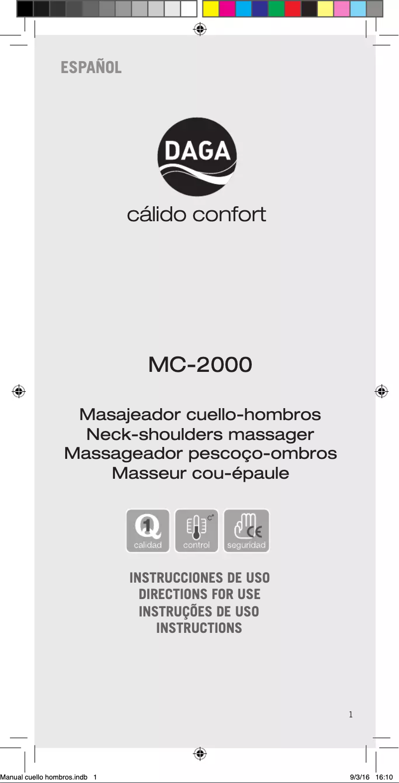 Page n°1 - Manuel utilisateur Daga MC-2000