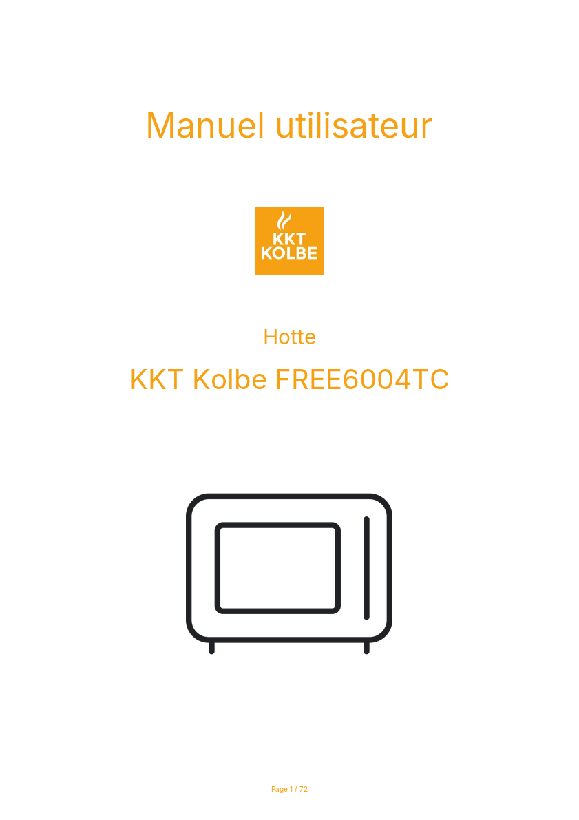 Page n°1 - Manuel utilisateur KKT Kolbe FREE6004TC