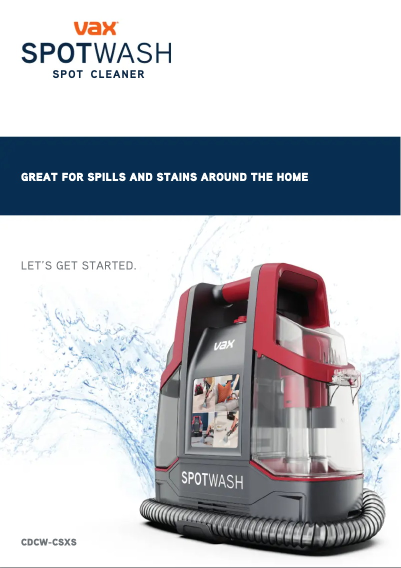 Page n°1 - Manuel utilisateur Vax SpotWash CDCW-CSXD