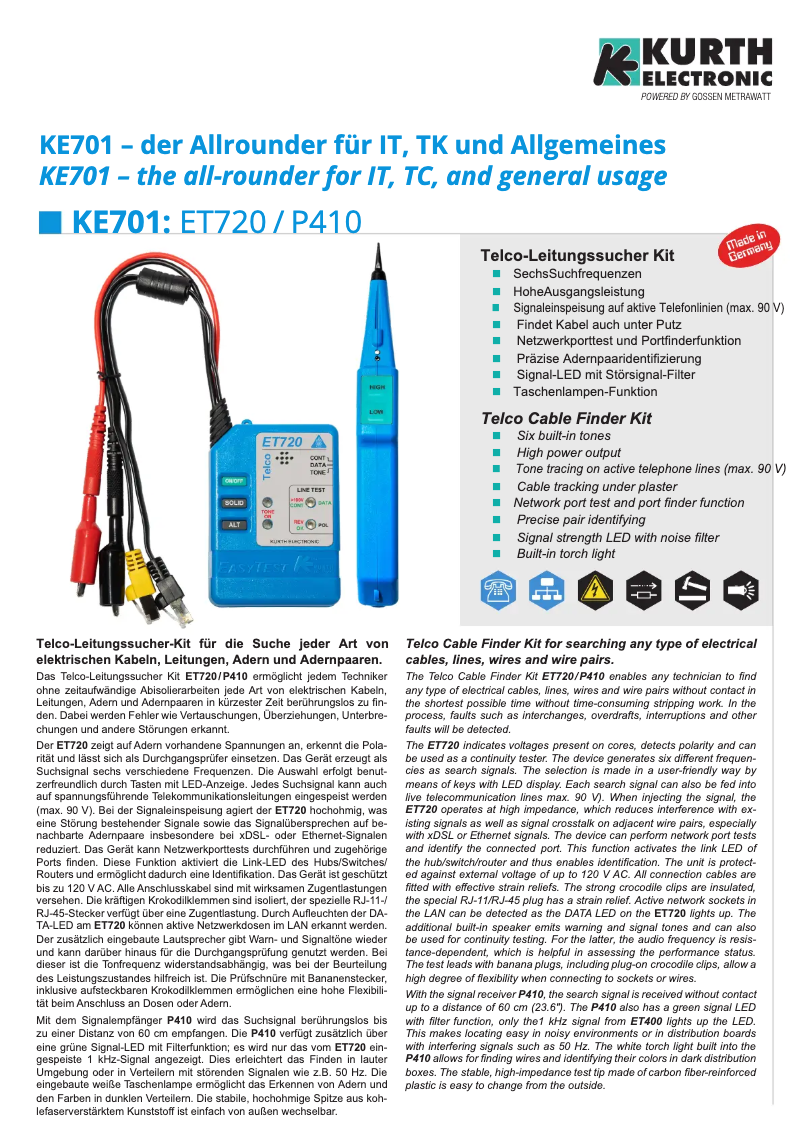 Image de la première page du manuel de l'appareil KE7701