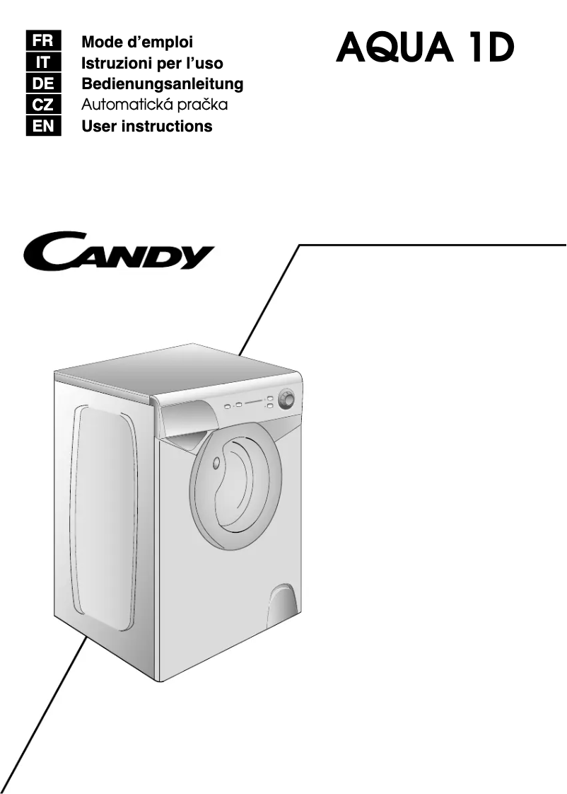 Page n°1 - Manuel utilisateur Candy AQUA1041D/2-88S