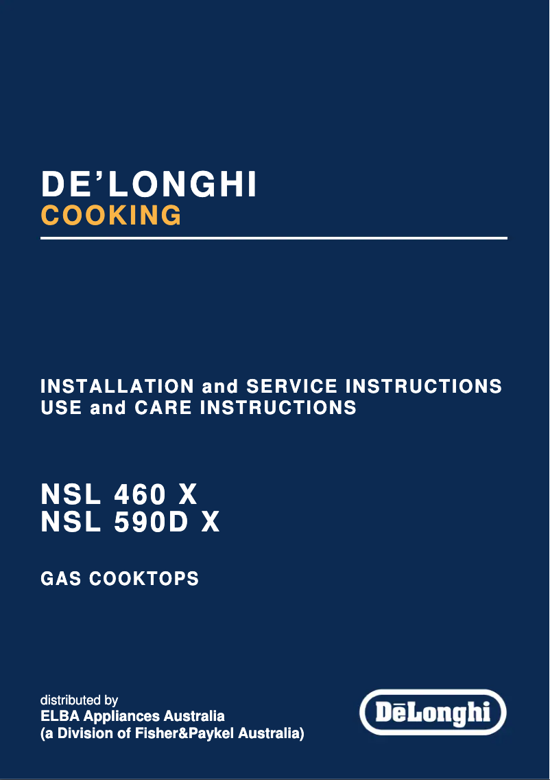 Page 1 de la notice Manuel utilisateur DeLonghi NSL 460 X
