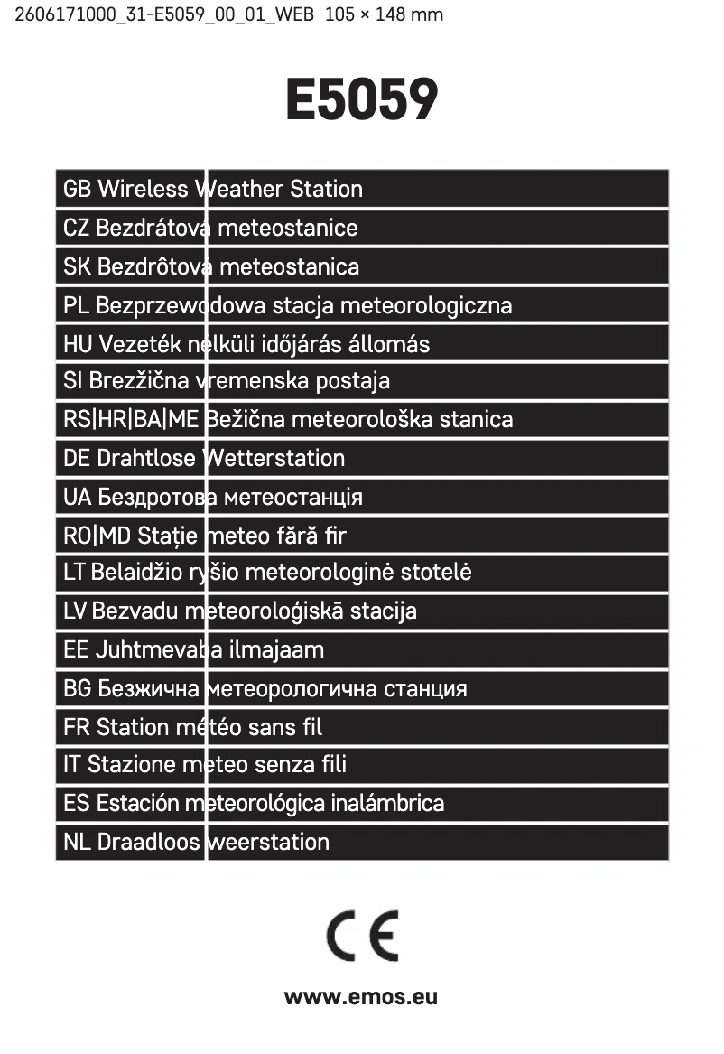 Page n°1 - Manuel utilisateur Emos E5059