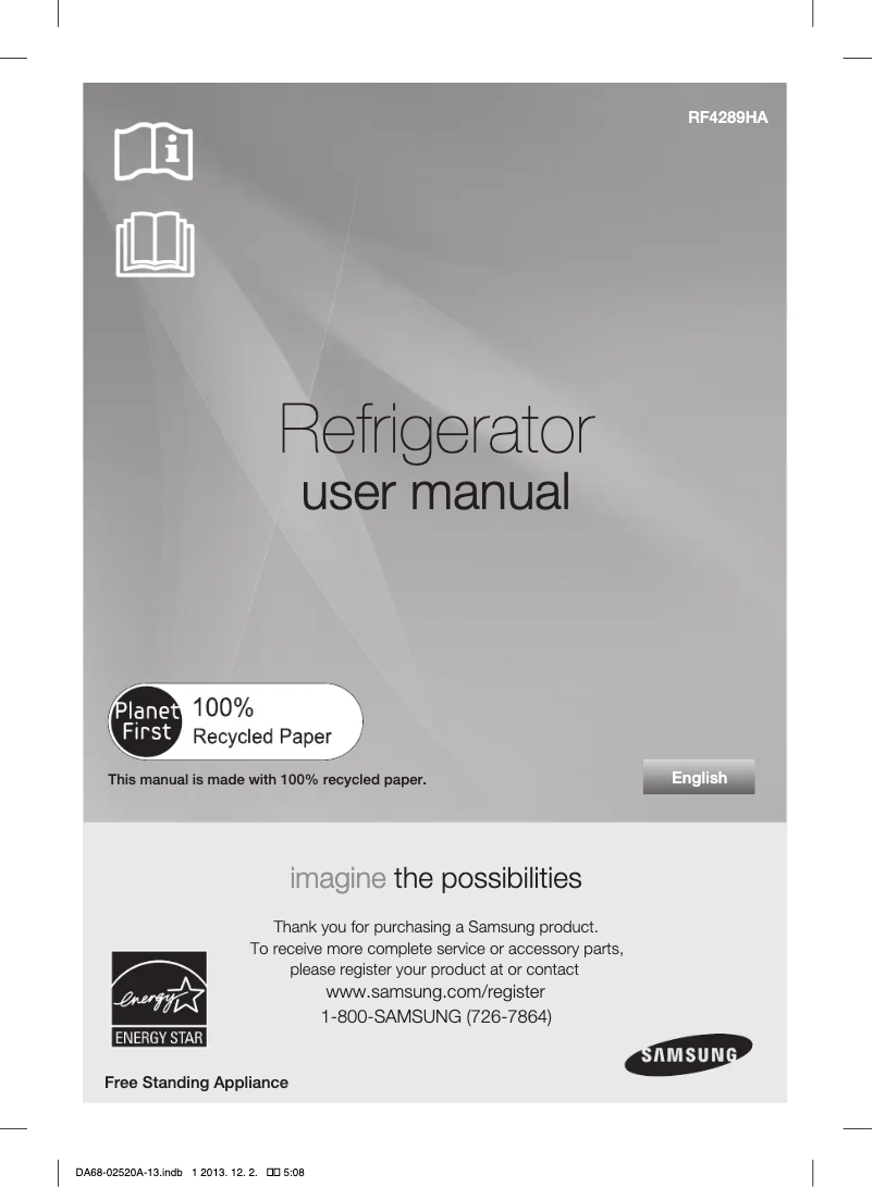 Image de la première page du manuel de l'appareil RF22KREDBSG