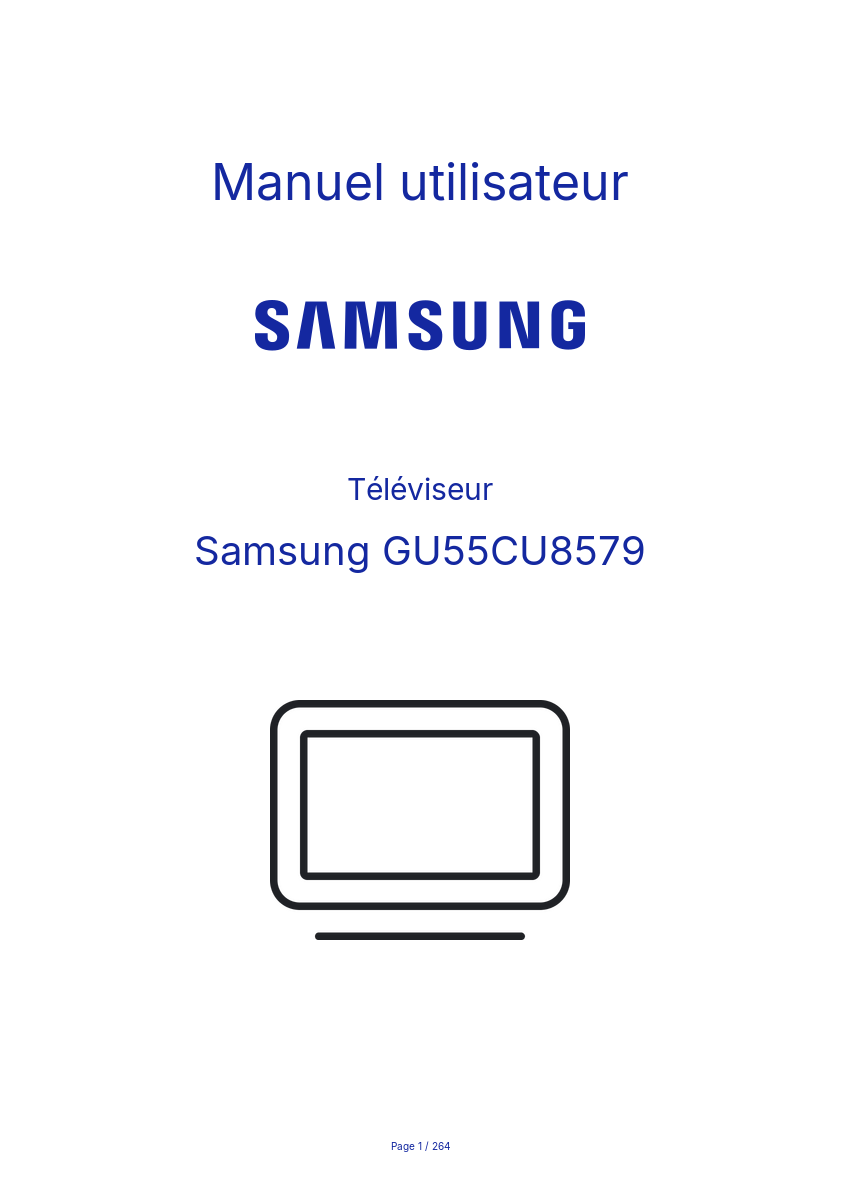 Image de la première page du manuel de l'appareil GU55CU8579