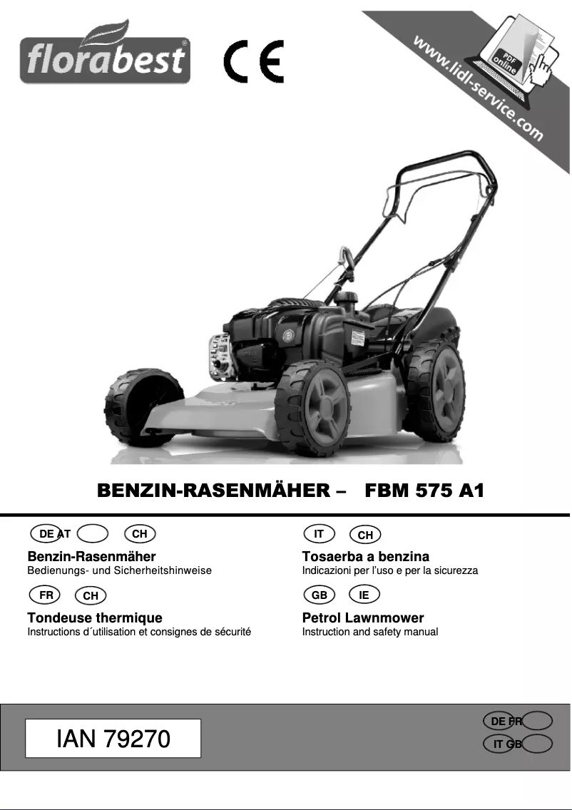 Page 1 de la notice Manuel utilisateur Florabest FBM 575 A1