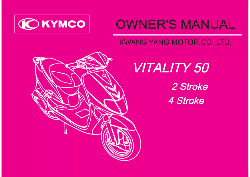 Page 1 de la notice Manuel utilisateur Kymco Vitality