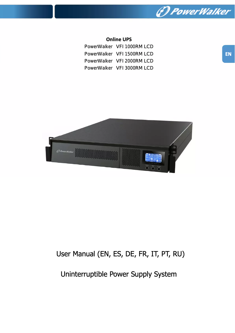 Image de la première page du manuel de l'appareil PowerWalker VFI 3000RM LCD