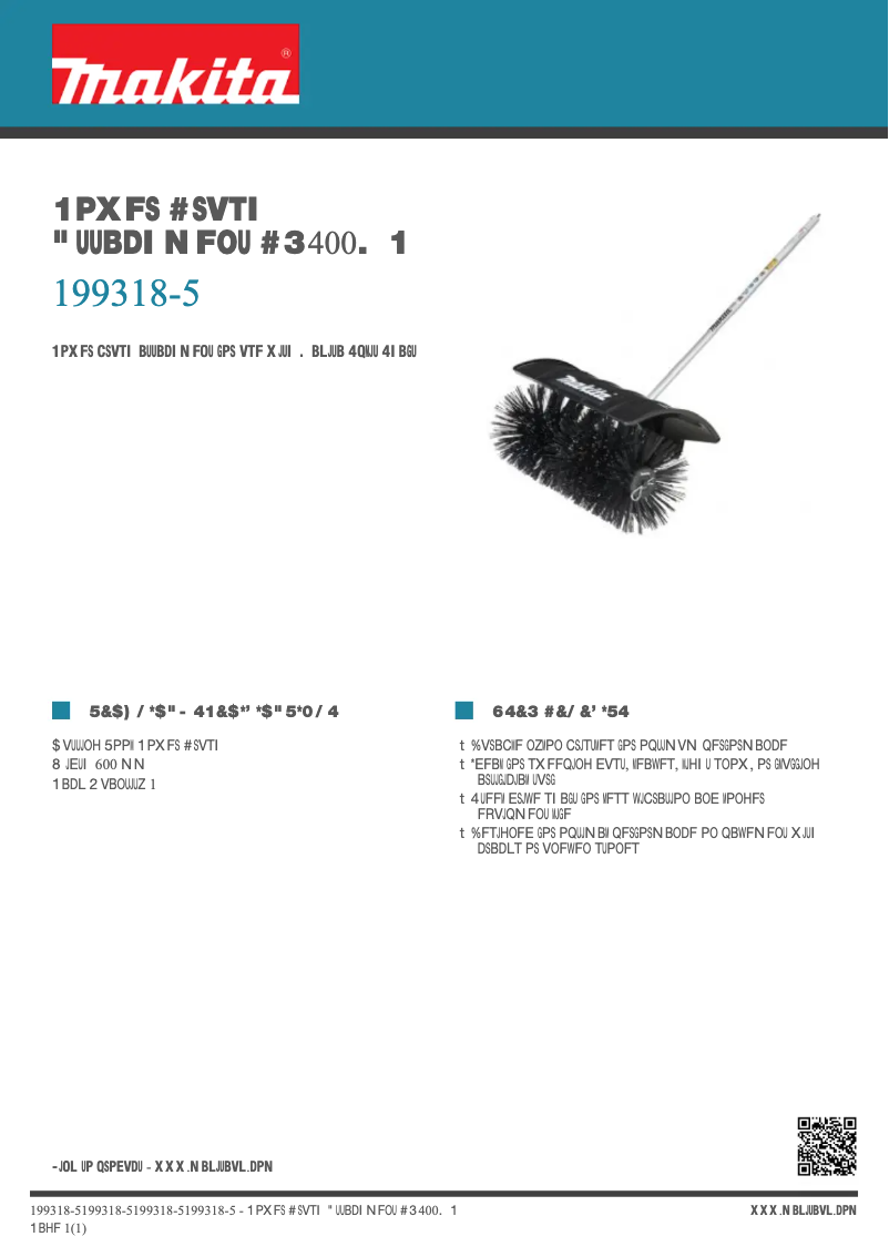 Page 1 de la notice Fiche technique Makita 199318-5