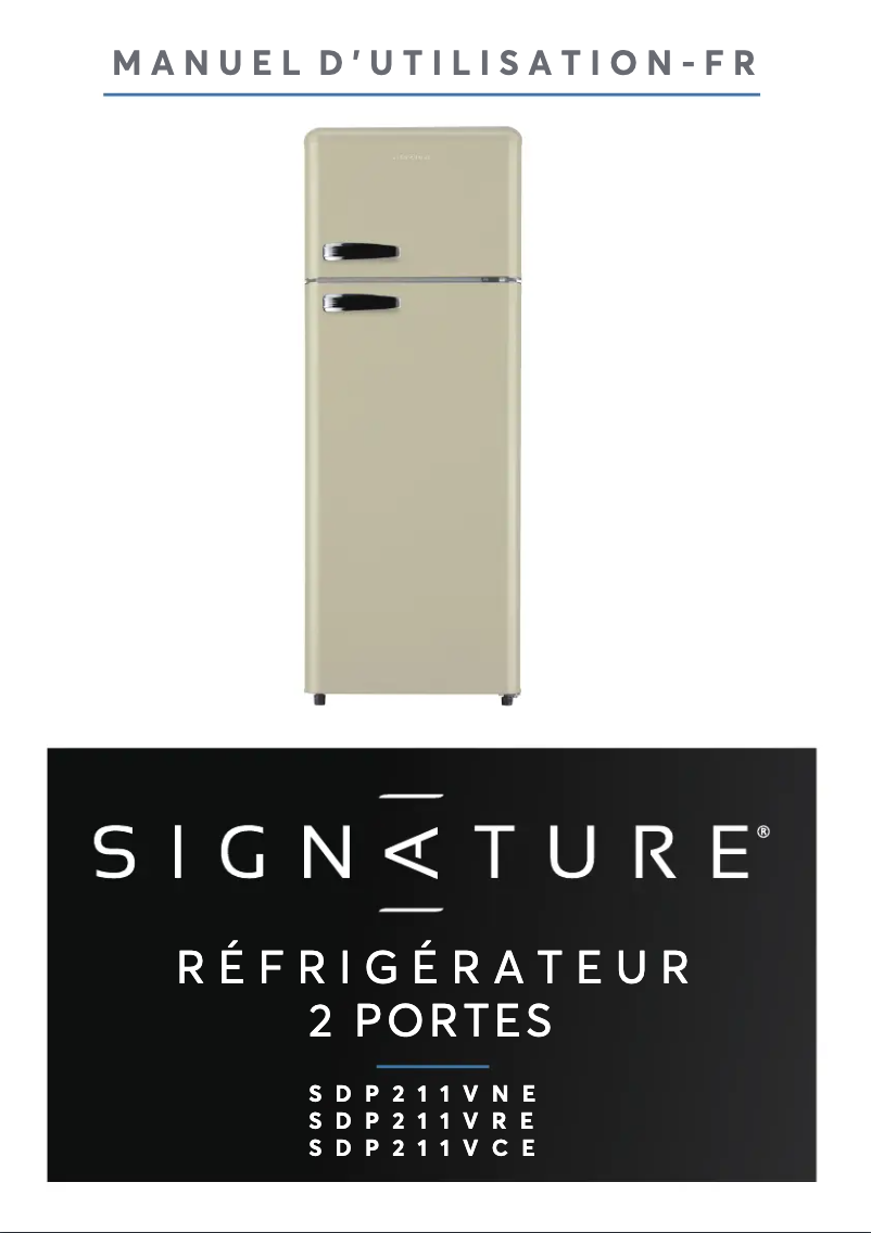 Page n°1 - Manuel utilisateur Signature SDP211VCE