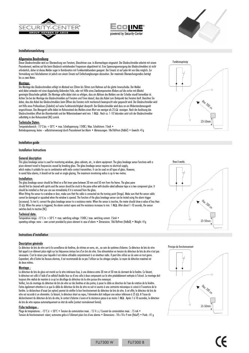 Image de la première page du manuel de l'appareil FU7300W