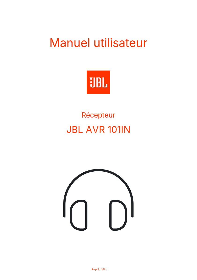 Image de la première page du manuel de l'appareil AVR 101IN