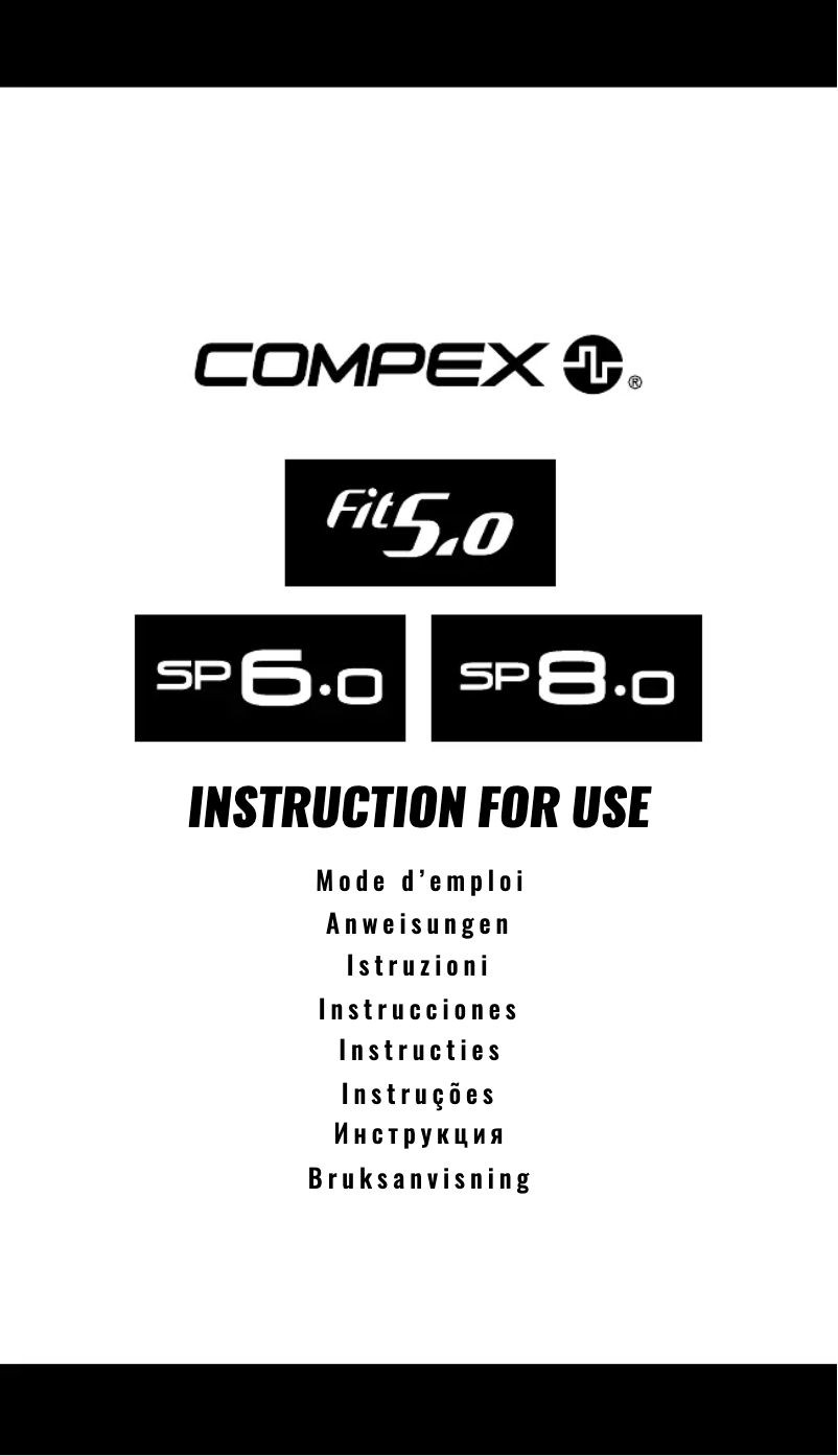 Page n°1 - Manuel utilisateur Compex SP 8.0