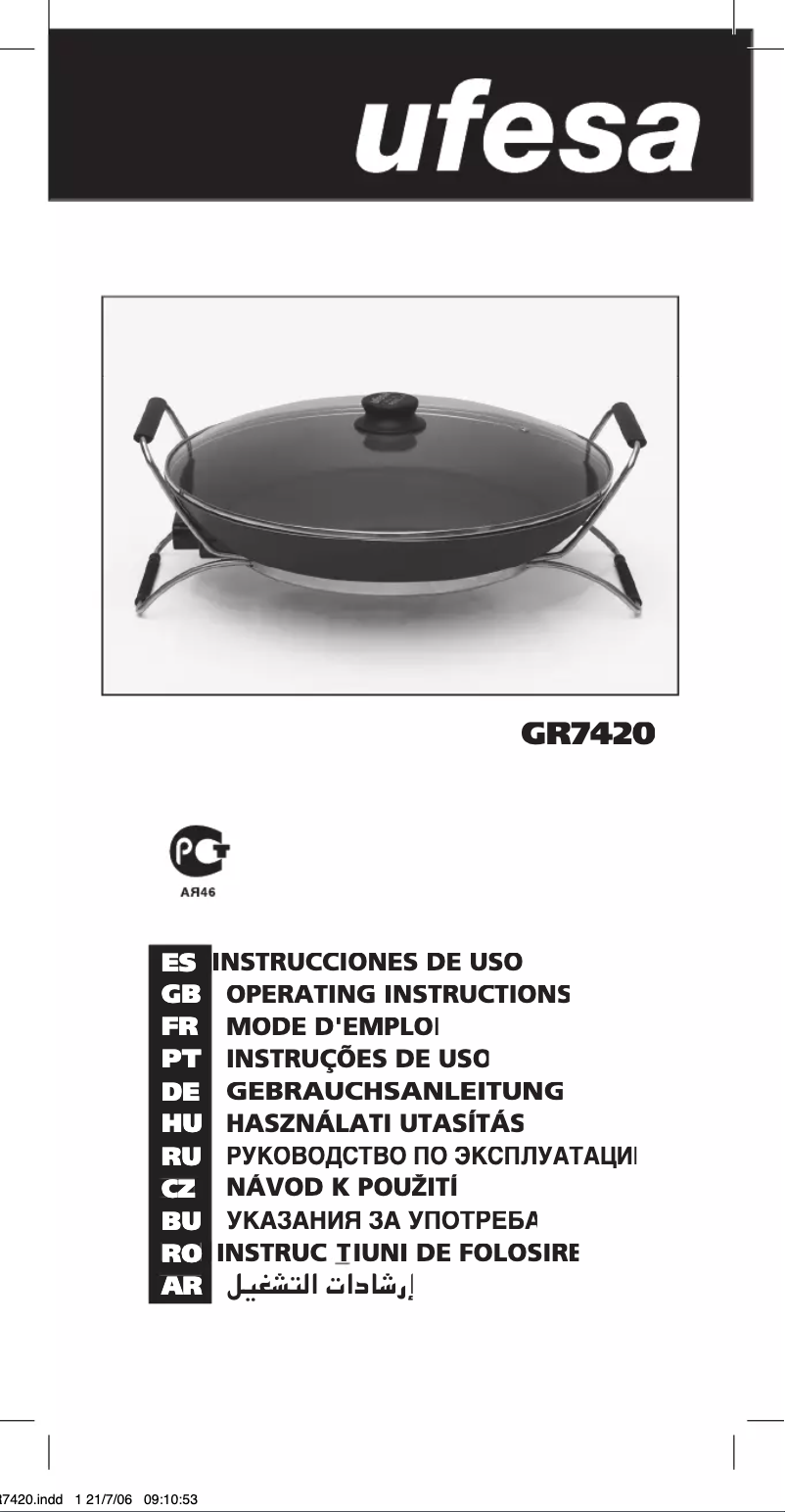 Page n°1 - Manuel utilisateur Ufesa GR7420