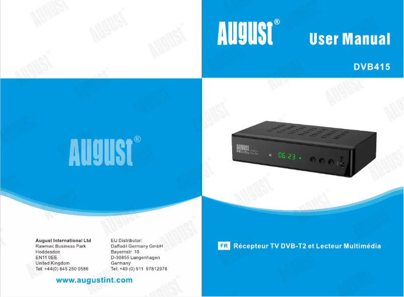 Page n°1 - Manuel utilisateur August DVB415