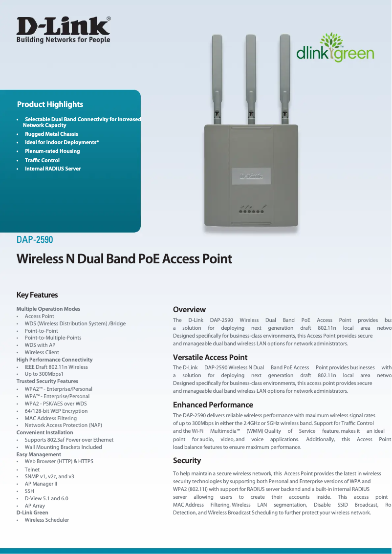 Page n°1 - Fiche technique D-Link DAP-2590
