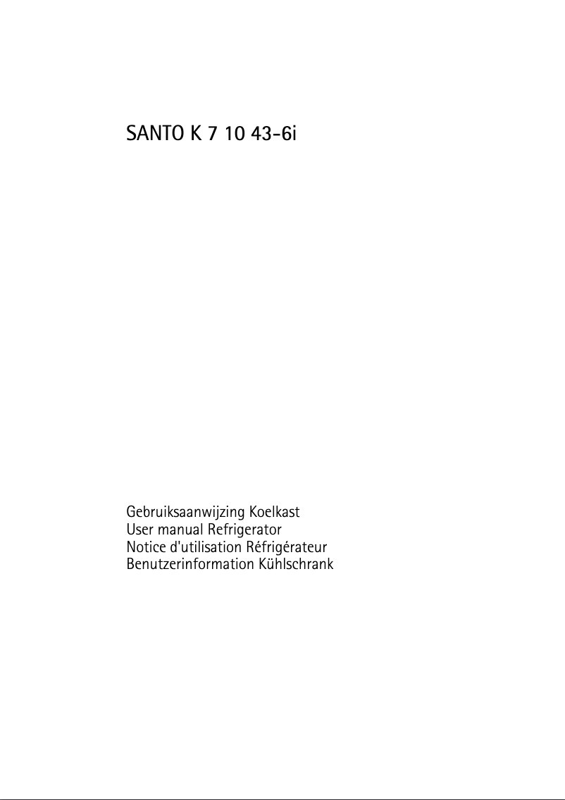Page 1 de la notice Manuel utilisateur AEG Santo K 7 10 43-6I