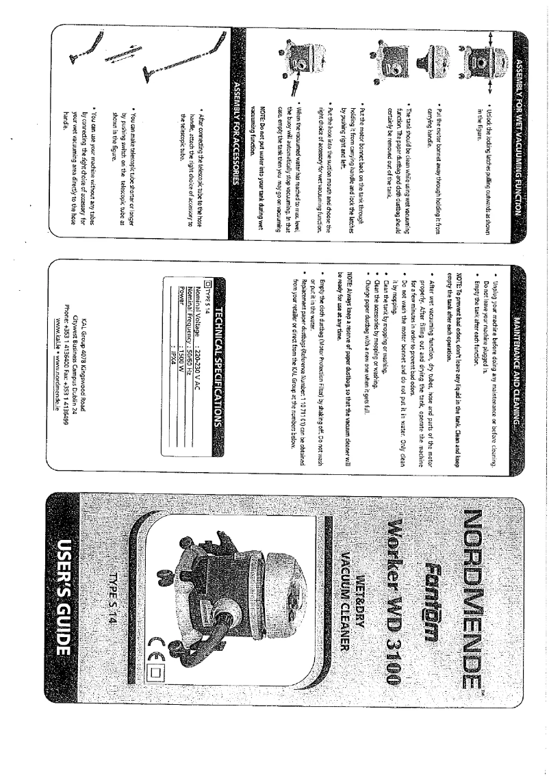 Page n°1 - Manuel utilisateur Nordmende WD3100