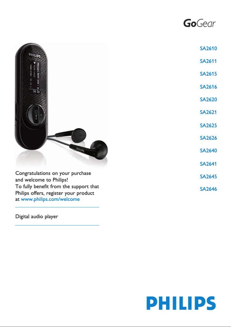 Page n°1 - Manuel utilisateur Philips GoGear SA2622