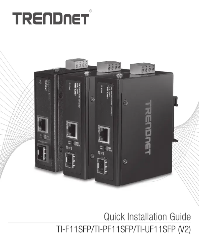 Page n°1 - Manuel utilisateur TRENDnet TI-PF11SFP