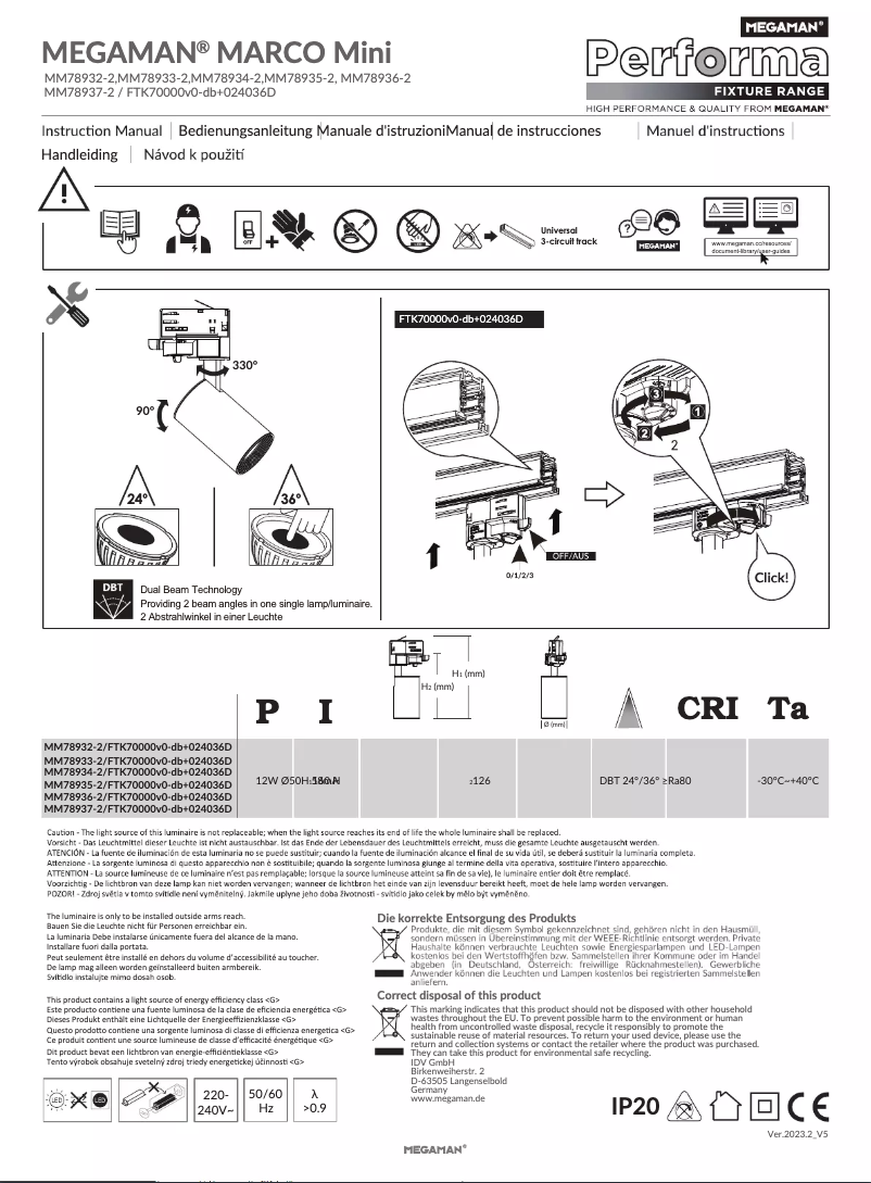 Page 1 de la notice Manuel utilisateur Megaman Marco Mini MM78933