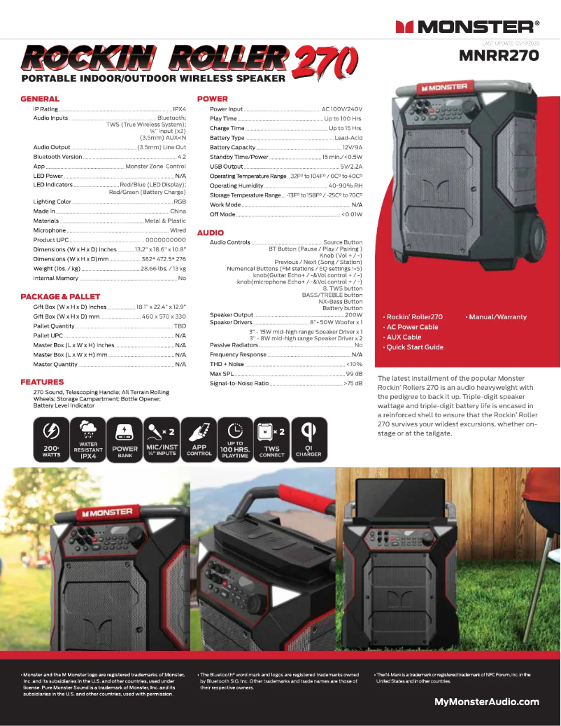 Page 1 de la notice Guide de démarrage rapide Monster Rockin' Roller 270