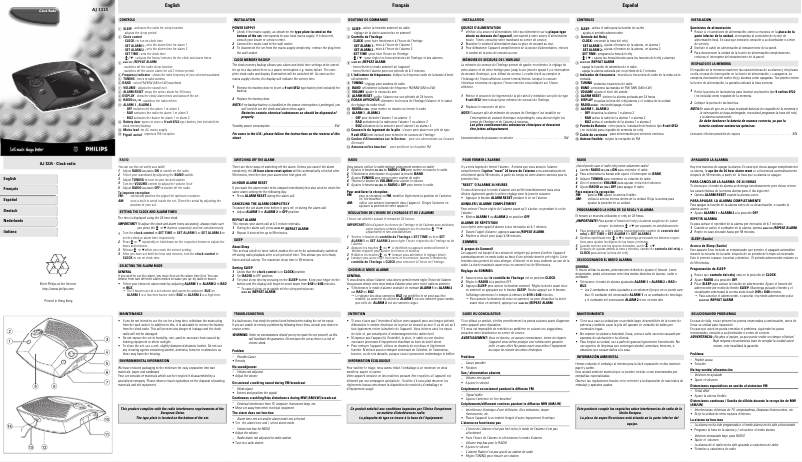Page 1 de la notice Manuel utilisateur Philips AJ3225