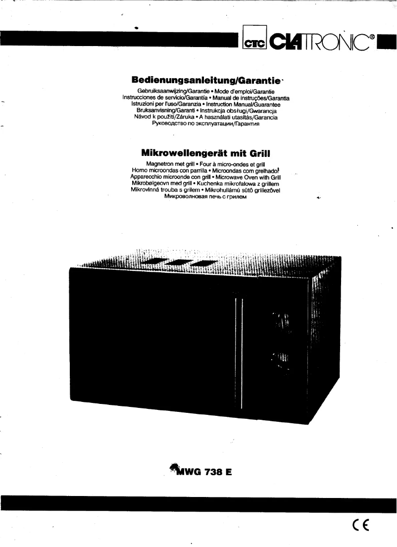 Page 1 de la notice Manuel utilisateur Clatronic MWGE