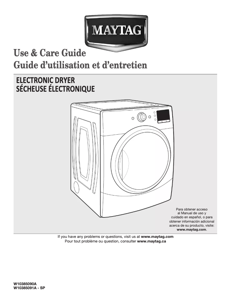Page n°1 - Manuel utilisateur Maytag Performance MGDE251YL