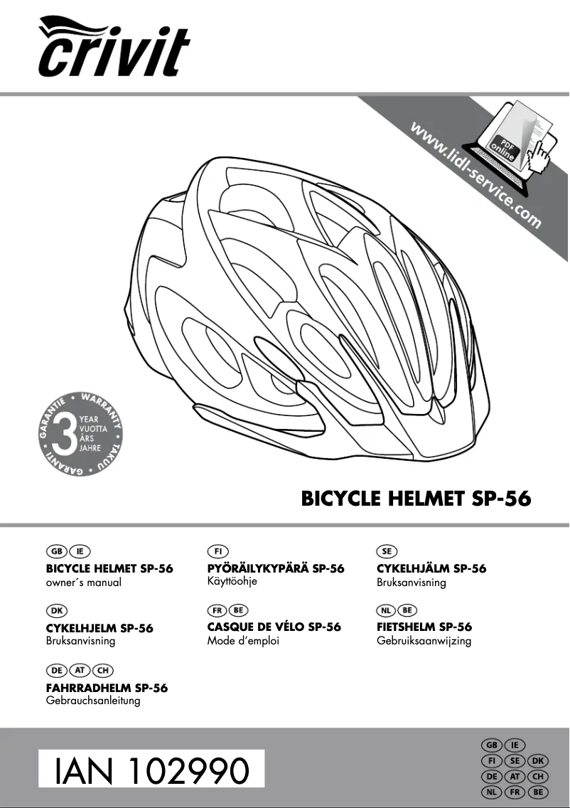 Page 1 de la notice Manuel utilisateur Crivit IAN 102990
