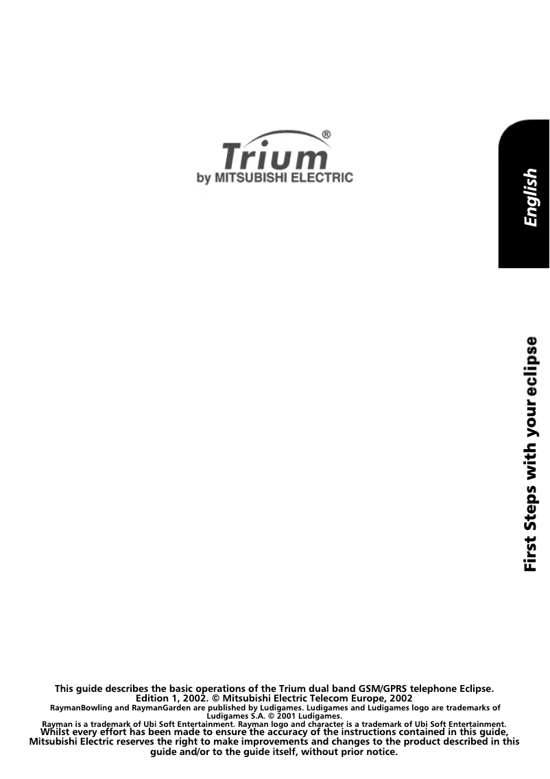 Page n°1 - Manuel utilisateur Mitsubishi Trium Eclipse