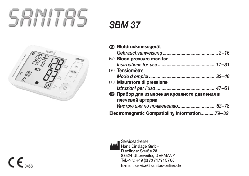 Image de la première page du manuel de l'appareil SBM 37