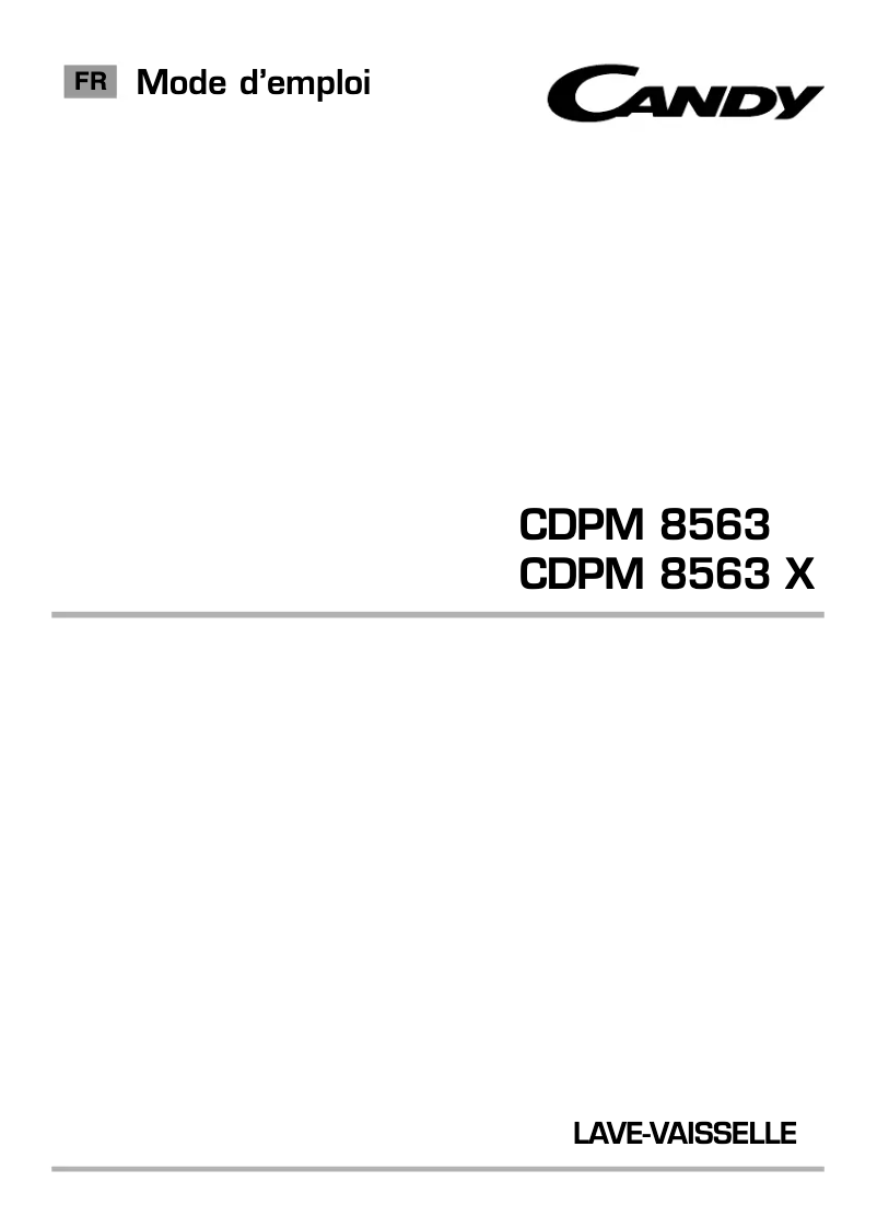 Page n°1 - Manuel utilisateur Candy CDPM 8563X-47
