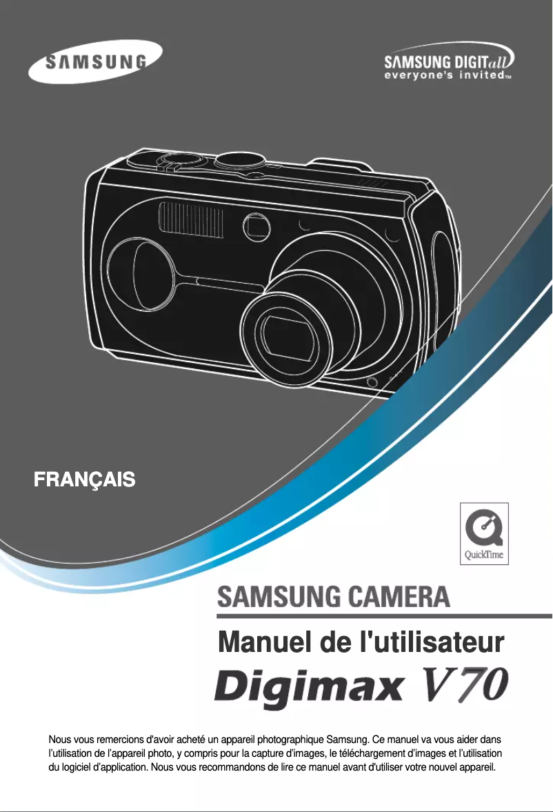 Image de la première page du manuel de l'appareil Digimax V70