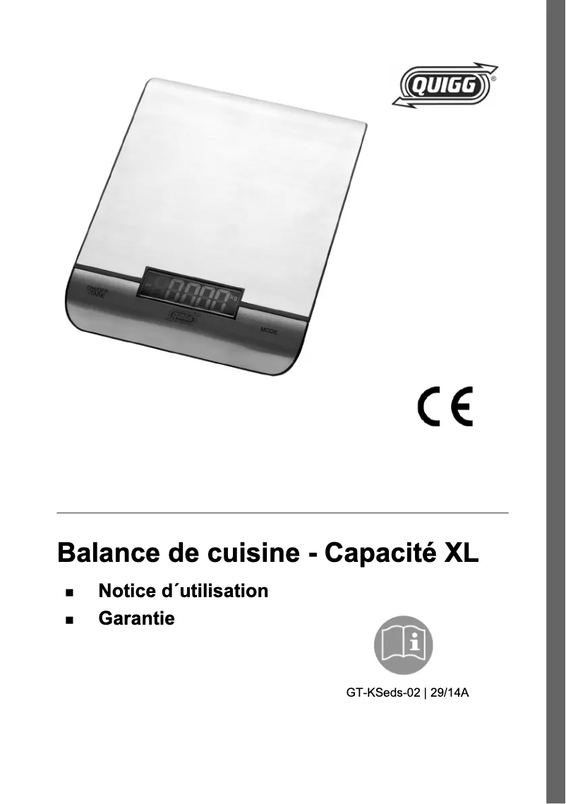Page 1 de la notice Manuel utilisateur Quigg GT-Kseds-02