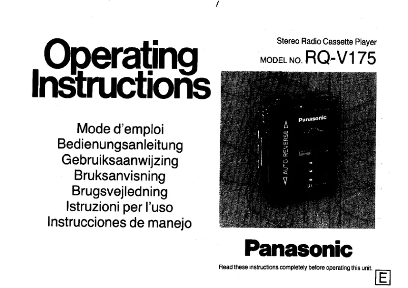 Page n°1 - Manuel utilisateur Panasonic RQ-V175