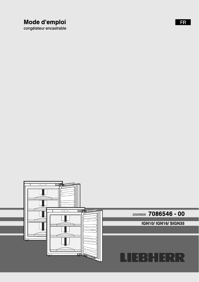 Page n°1 - Manuel utilisateur Liebherr IGN 1664 Premium NoFrost
