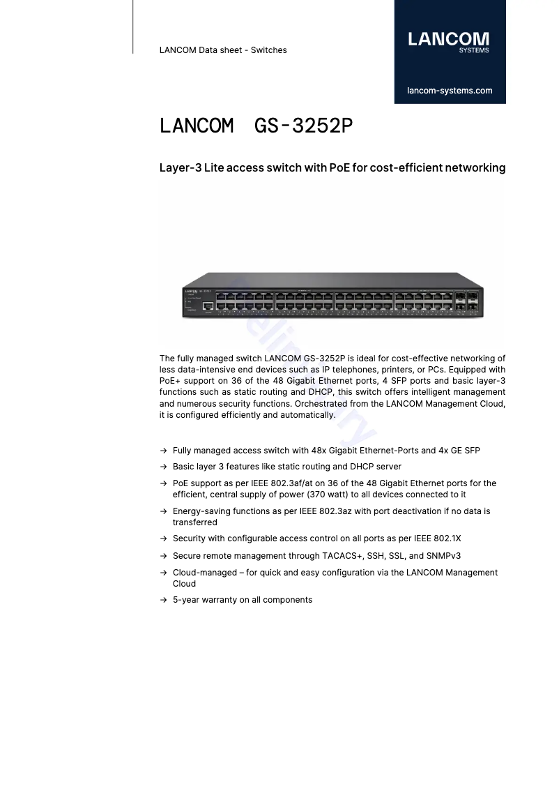 Image de la première page du manuel de l'appareil GS-3252P