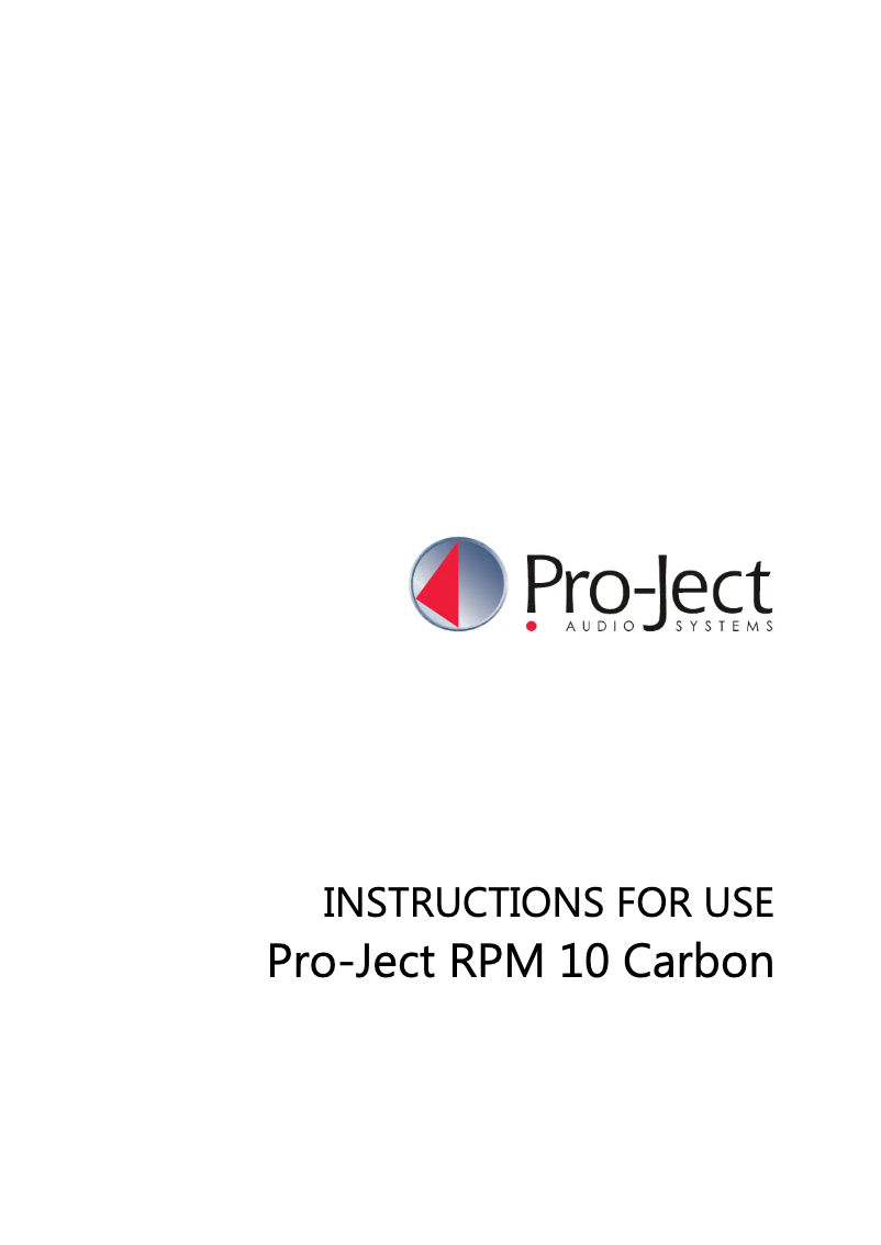 Page 1 de la notice Manuel utilisateur Pro-Ject RPM 10 Carbon