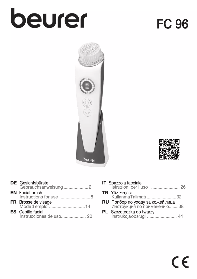 Page 1 de la notice Manuel d'utilisation et d'entretien Beurer FC 96